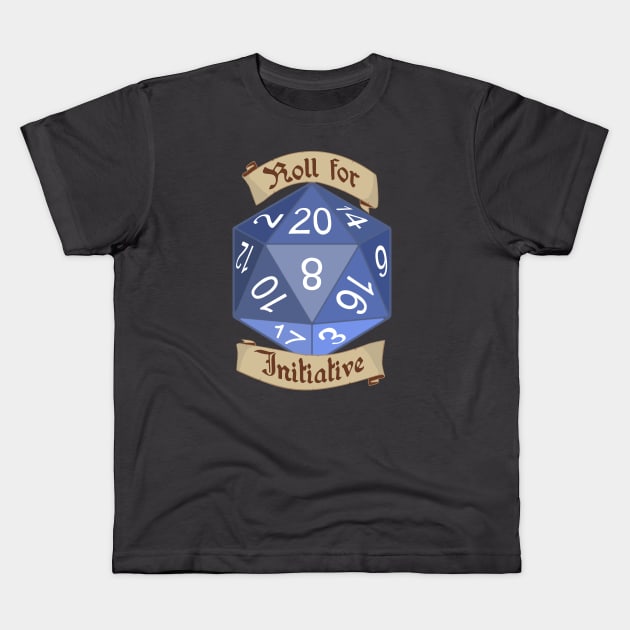 Roll for Initiative Kids T-Shirt by PaletteDesigns